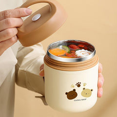 Bear Insulation Lunch Box Stainless Steel Mini Breakfast Cup