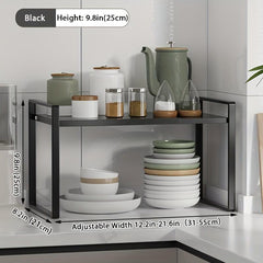 Adjustable Retractable Storage Rack Pot Dish Plate Rack Kitchen Seasoning Rack
