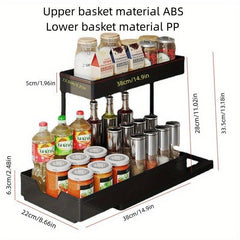 2 Tier Under Sink Organizer L Shaped Sliding Cabinet Basket