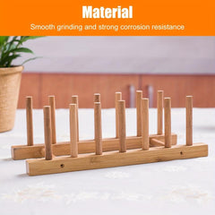 Bamboo Dish Plate Bowl Drainer Storage Cup Book Pot Lid Cutting Board Drying Rac