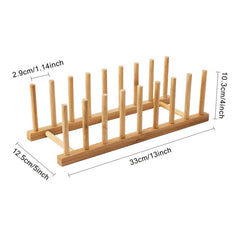 Bamboo Dish Plate Bowl Drainer Storage Cup Book Pot Lid Cutting Board Drying Rac