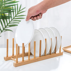 Bamboo Dish Plate Bowl Drainer Storage Cup Book Pot Lid Cutting Board Drying Rac