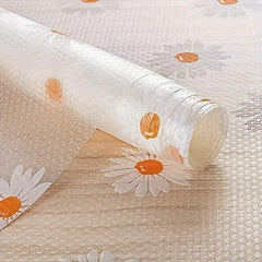 Portable Daisy Pattern Drawer Liner Anti-slip Clear PEVA Waterproof