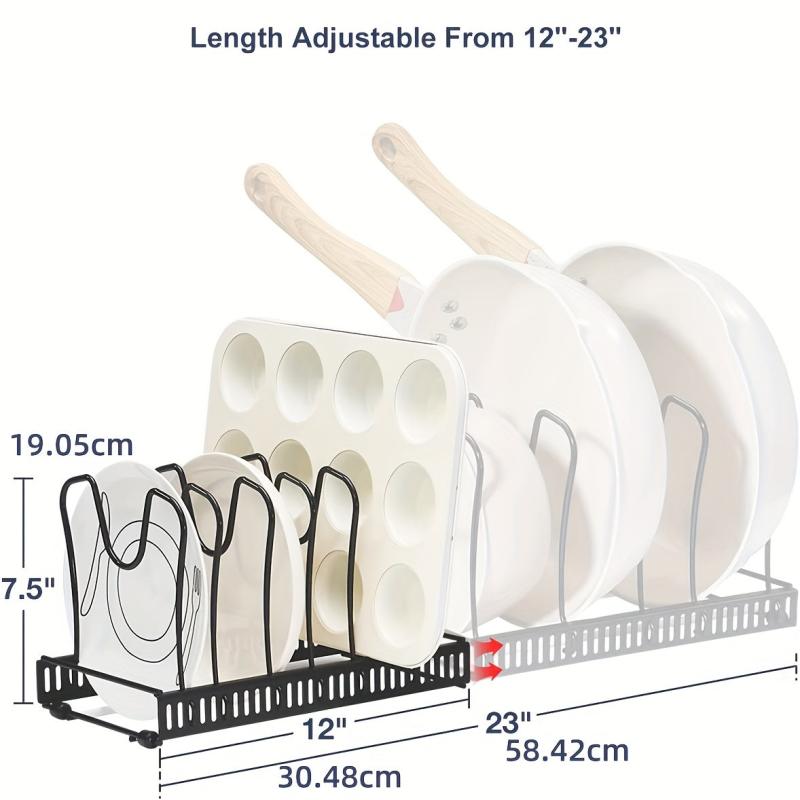 Expandable Kitchen Organizer with 12 Slots - Anti Scratch - Easy to Clean