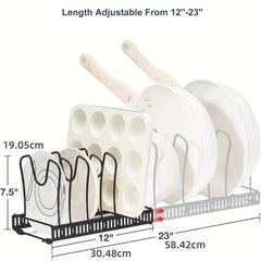 Expandable Kitchen Organizer with 12 Slots - Anti Scratch - Easy to Clean