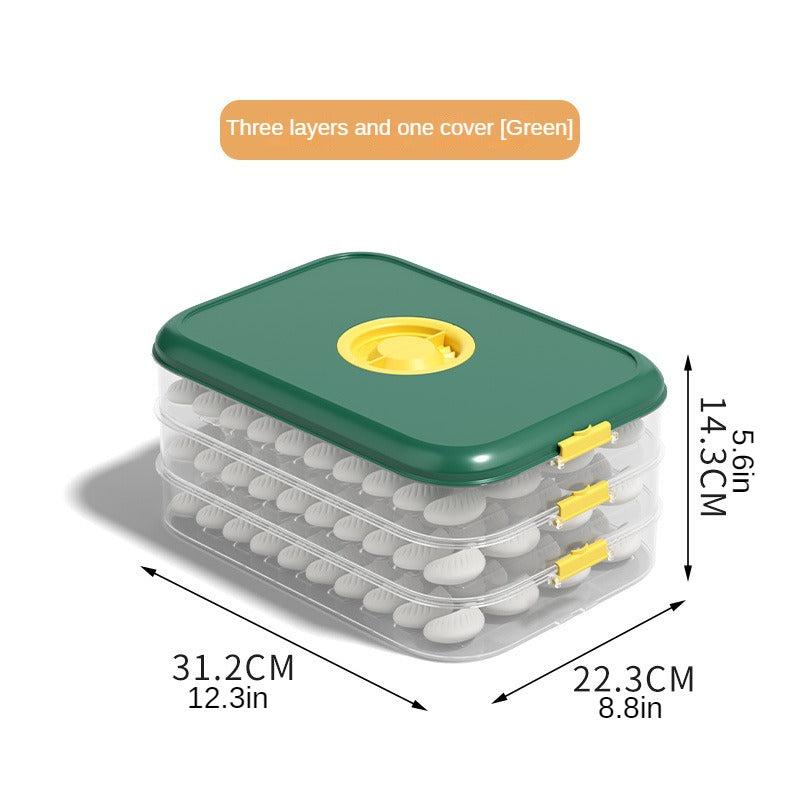1pc Sealed Dumpling Storage Box with Maker Large Capacity Fresh Freeze Friendly