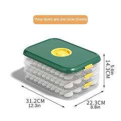 1pc Sealed Dumpling Storage Box with Maker Large Capacity Fresh Freeze Friendly