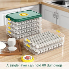 1pc Sealed Dumpling Storage Box with Maker Large Capacity Fresh Freeze Friendly