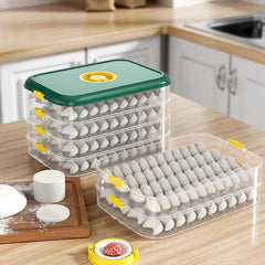 1pc Sealed Dumpling Storage Box with Maker Large Capacity Fresh Freeze Friendly