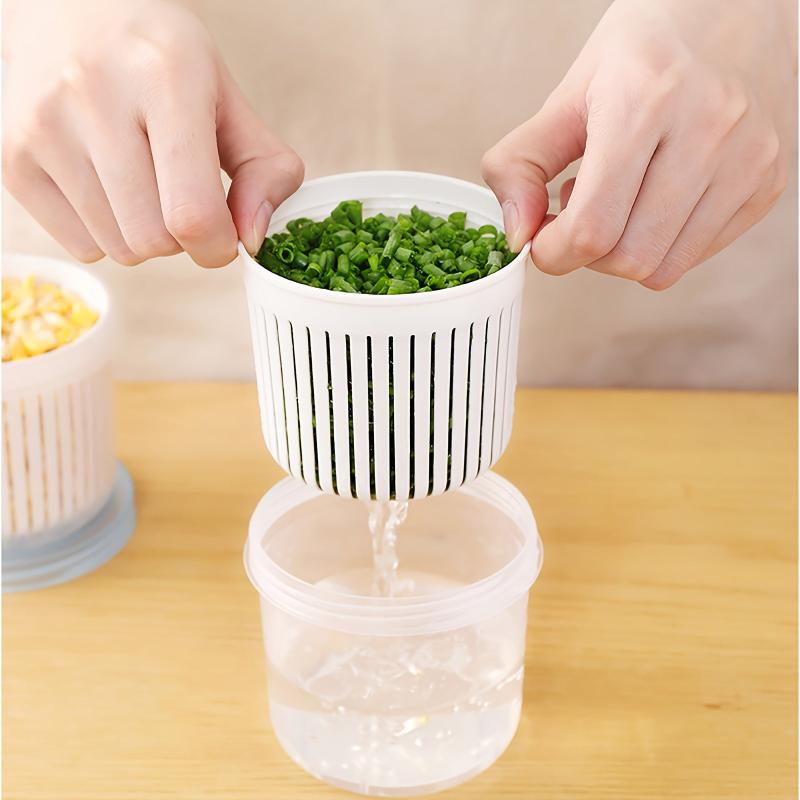Double Layer Vegetables Sealed Keeper Fresh Storage Box Refrigerator Use