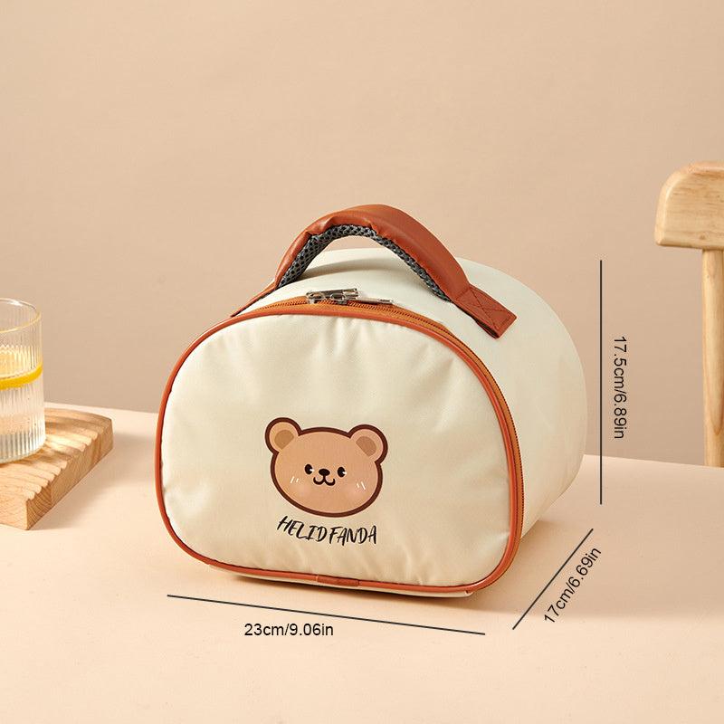 Bear Pattern Insulation Lunch Bag for Camping Picnic Beach