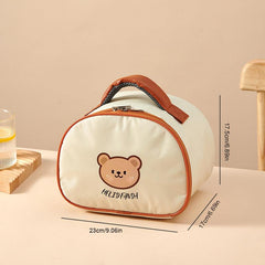 Bear Pattern Insulation Lunch Bag for Camping Picnic Beach