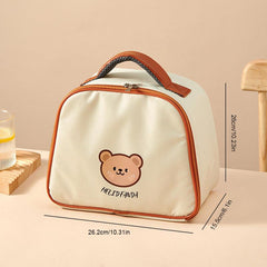 Bear Pattern Insulation Lunch Bag for Camping Picnic Beach