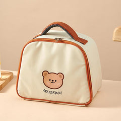 Bear Pattern Insulation Lunch Bag for Camping Picnic Beach