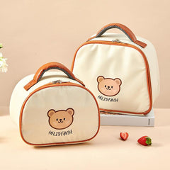 Bear Pattern Insulation Lunch Bag for Camping Picnic Beach