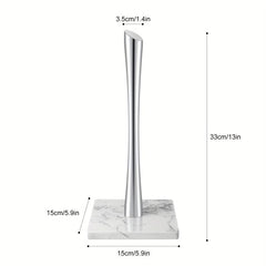 Marble Paper Towel Holder Golden Countertop Rack Standing Kitchen