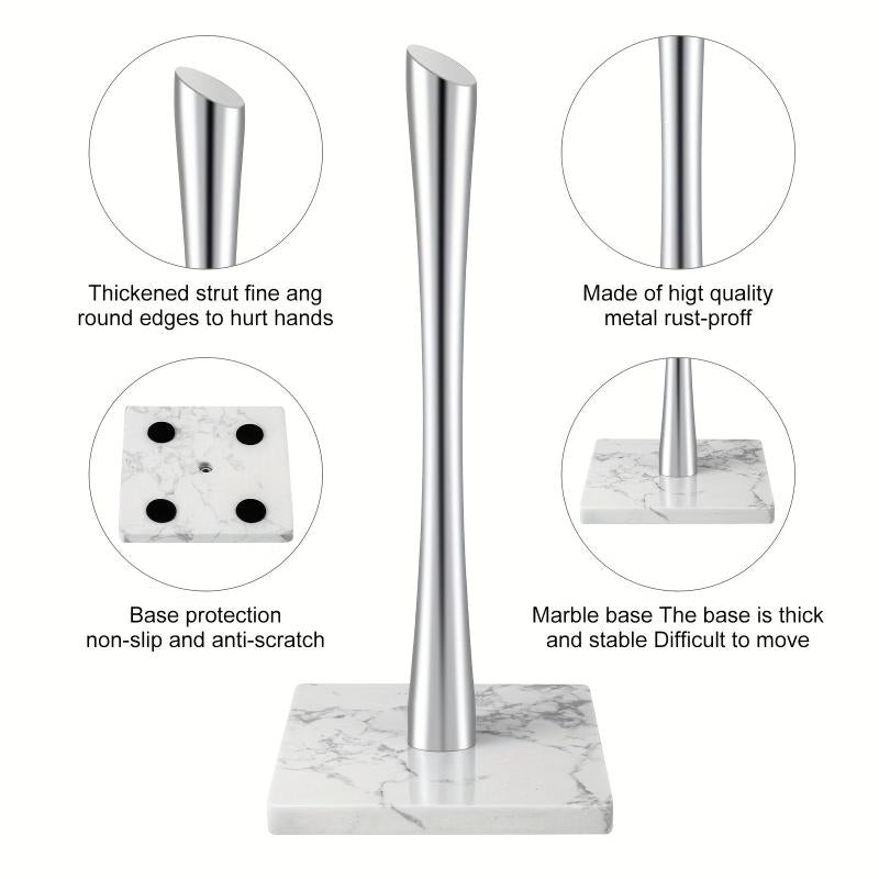 Marble Paper Towel Holder Golden Countertop Rack Standing Kitchen