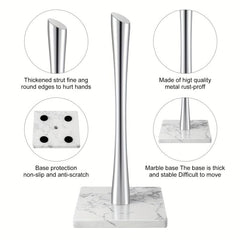 Marble Paper Towel Holder Golden Countertop Rack Standing Kitchen