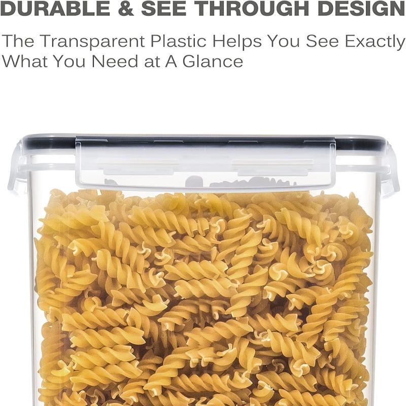 Airtight Food Storage Containers Clear Round Jars for Cereal Rice Pasta Tea Nuts