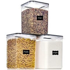 Airtight Food Storage Containers Clear Round Jars for Cereal Rice Pasta Tea Nuts