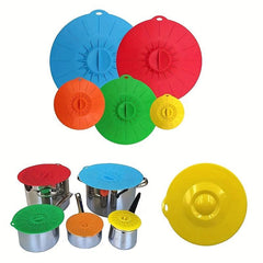 5pc Silicone Microwave Covers Reusable Heat Resistant Lids BPA-Free