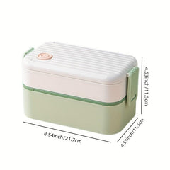 2-Layer Bento Box Insulated Food Container with Tableware Fork Spoon