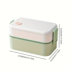 2-Layer Bento Box Insulated Food Container with Tableware Fork Spoon