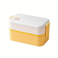 2-Layer Bento Box Insulated Food Container with Tableware Fork Spoon