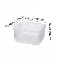 Kitchen Preservation Box Refrigerator Sealed Storage Portable Fruit Drain