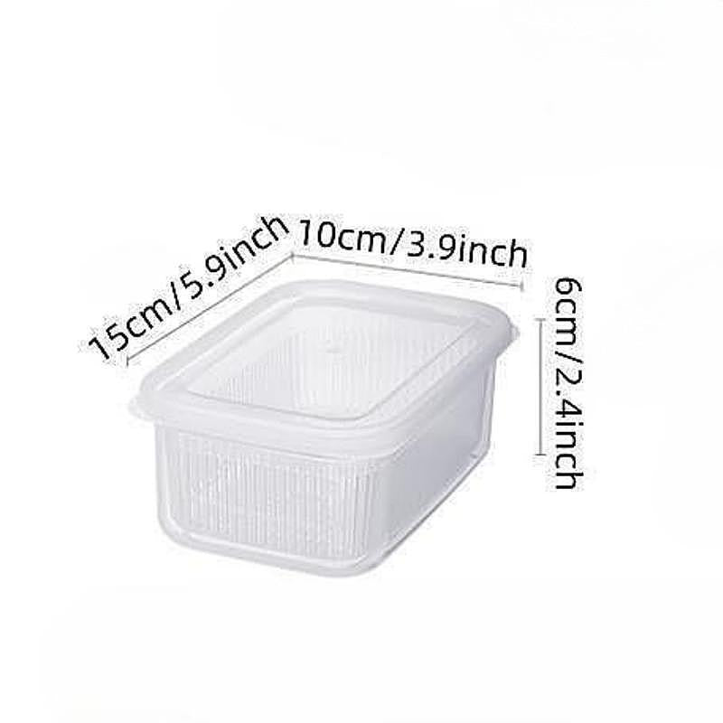 Kitchen Preservation Box Refrigerator Sealed Storage Portable Fruit Drain
