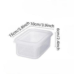 Kitchen Preservation Box Refrigerator Sealed Storage Portable Fruit Drain