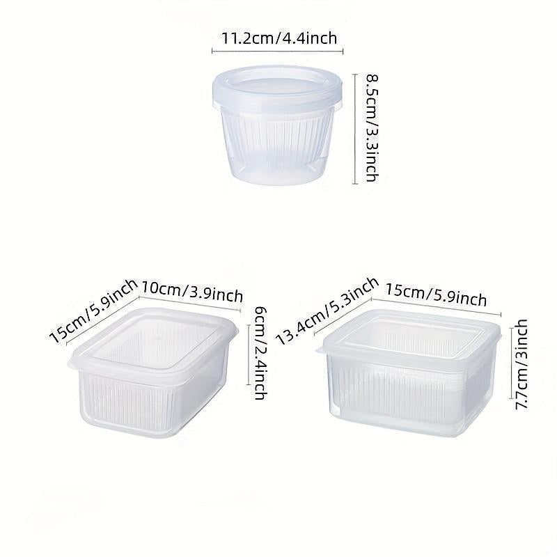 Kitchen Preservation Box Refrigerator Sealed Storage Portable Fruit Drain