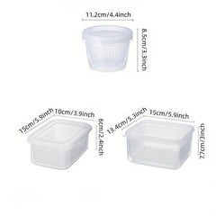 Kitchen Preservation Box Refrigerator Sealed Storage Portable Fruit Drain