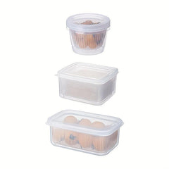 Kitchen Preservation Box Refrigerator Sealed Storage Portable Fruit Drain