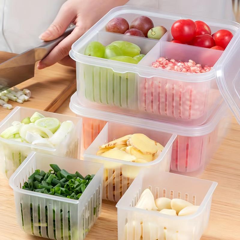 2 Layer Fresh Keeping Box with Drainage for Fruits and Vegetables
