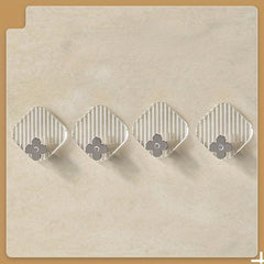 4pcs Diamond Shape Self-adhesive Bathroom Kitchen Door Hooks