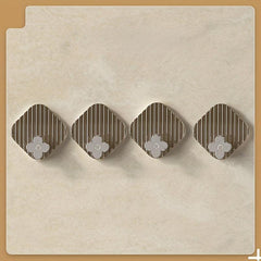 4pcs Diamond Shape Self-adhesive Bathroom Kitchen Door Hooks