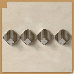 4pcs Diamond Shape Self-adhesive Bathroom Kitchen Door Hooks