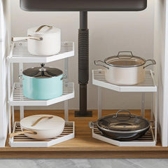 Corner Display Rack 3 layer Pot Rack Storage Organizer