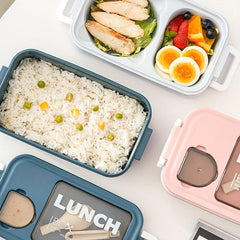 2-Layer Bento Box Set for Adults Teens w/ Cutlery Leak Proof Lunch