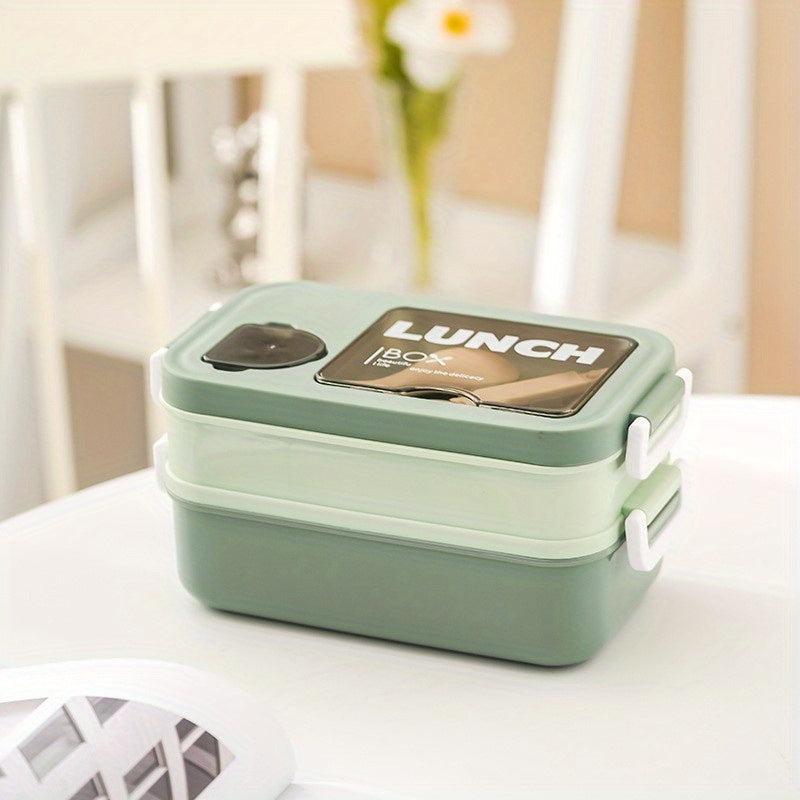 2-Layer Bento Box Set for Adults Teens w/ Cutlery Leak Proof Lunch
