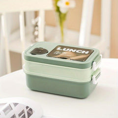 2-Layer Bento Box Set for Adults Teens w/ Cutlery Leak Proof Lunch