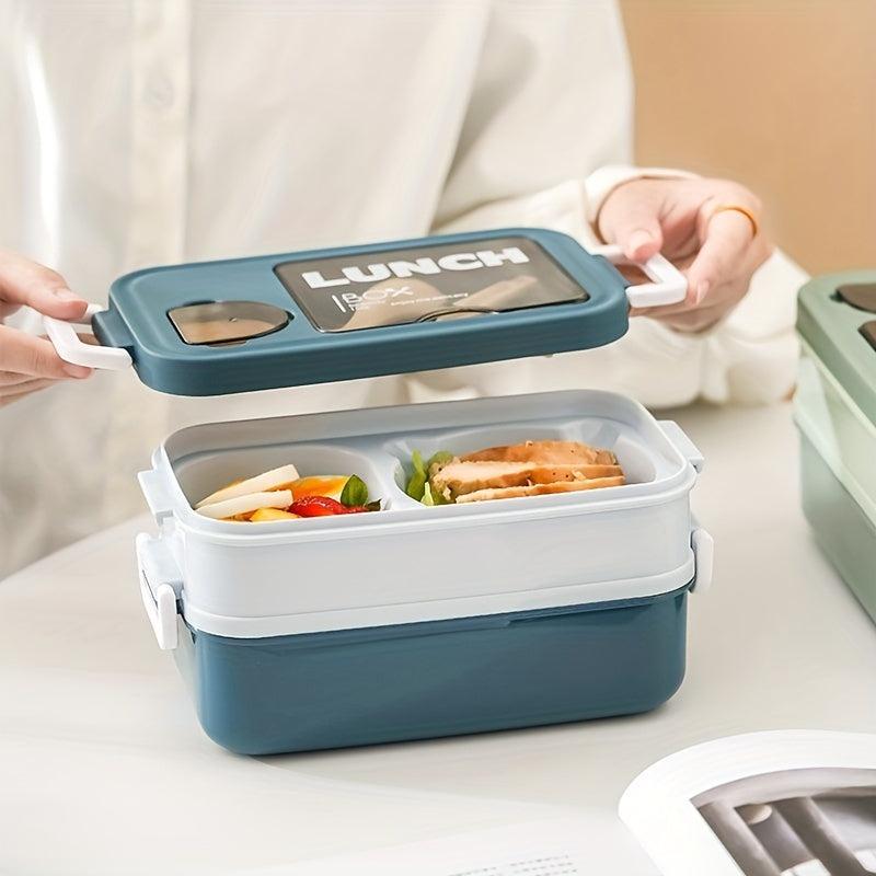 2-Layer Bento Box Set for Adults Teens w/ Cutlery Leak Proof Lunch