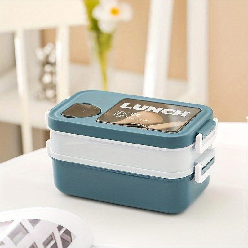 2-Layer Bento Box Set for Adults Teens w/ Cutlery Leak Proof Lunch
