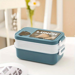 2-Layer Bento Box Set for Adults Teens w/ Cutlery Leak Proof Lunch