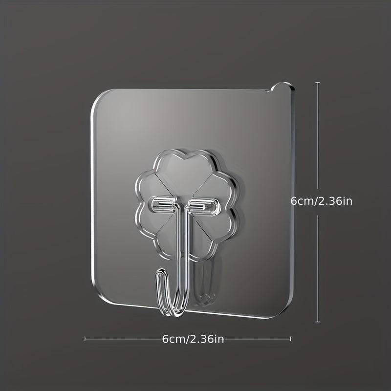 50pcs Heavy Duty Wall Hooks Transparent Non Slip Adhesive Hooks