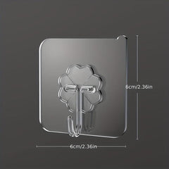 50pcs Heavy Duty Wall Hooks Transparent Non Slip Adhesive Hooks