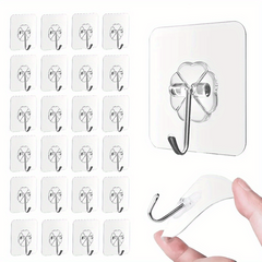50pcs Heavy Duty Wall Hooks Transparent Non Slip Adhesive Hooks