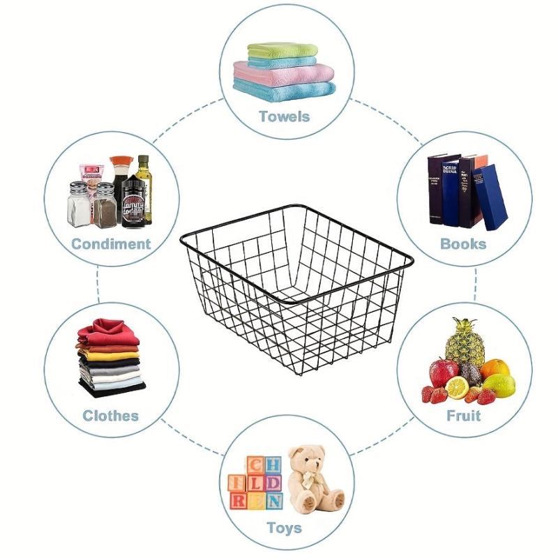 2pcs Wire Storage Baskets Household - Make Life Tidier