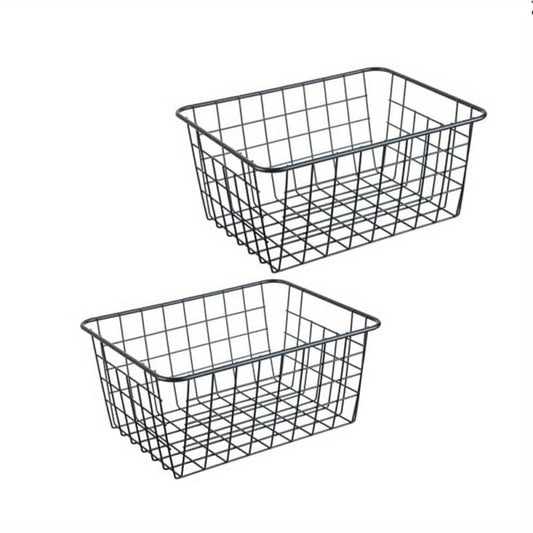 2pcs Wire Storage Baskets Household - Make Life Tidier